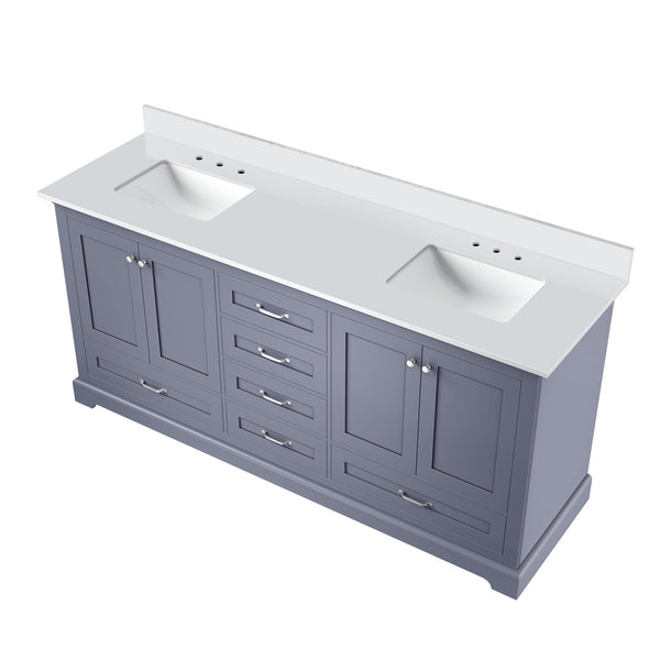 English Elm Dark Grey Double Bath Vanity 72 in W x 22 in D with Cultured Marble Top, Solid Wood, Soft-Close Storage Designed for Durability and Easy Installation B2731P258393