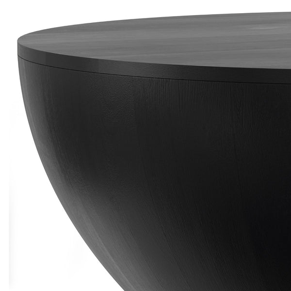 English Elm Elmbrook Round Mango Wood Coffee Table Low Profile Drum Design for Modern Living Rooms Black B136P429086
