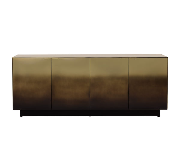 Sunpan Calvosa Sideboard - Captivating Ombre Design in Stainless Steel with Dark Bronze Finish, Handcrafted Elegance