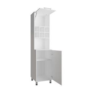 English Elm Corinth Kitchen Pantry White – Engineered Wood Storage with Shelves, Cubbies, Cabinets & Microwave Nook B092P286127