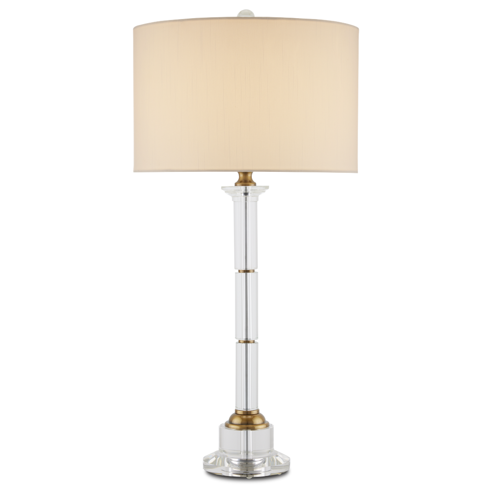 Lothian Clear Table Lamp - Elegant Antique Brass & Optic Crystal Design for Classic Home Décor