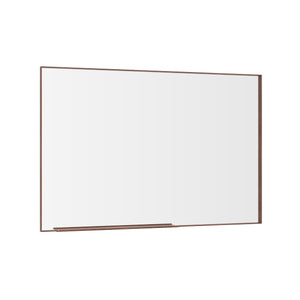 English Elm 60*36" Oversized Modern Rectangle Bathroom Mirror with Walnut Aluminum Frame Removable Tray, Versatile Wall or Floor Mount, HD Reflection and Durable Design W708P297589