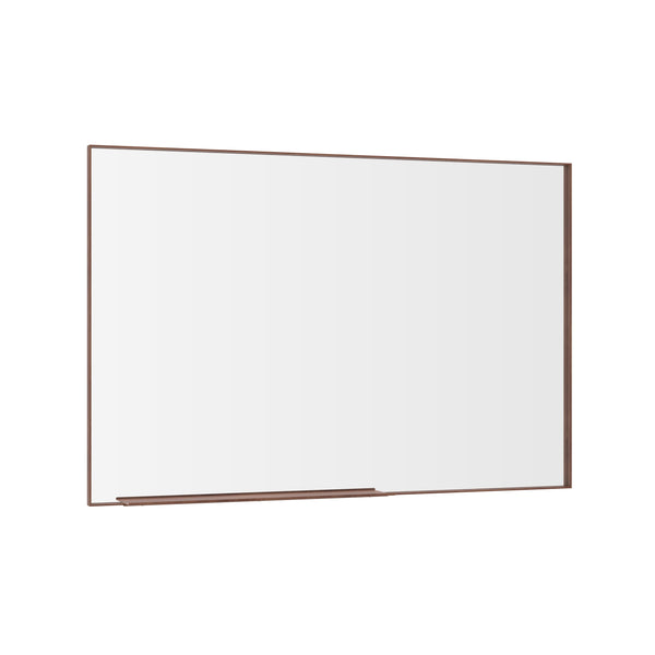 English Elm 60*36" Oversized Modern Rectangle Bathroom Mirror with Walnut Aluminum Frame Removable Tray, Versatile Wall or Floor Mount, HD Reflection and Durable Design W708P297589