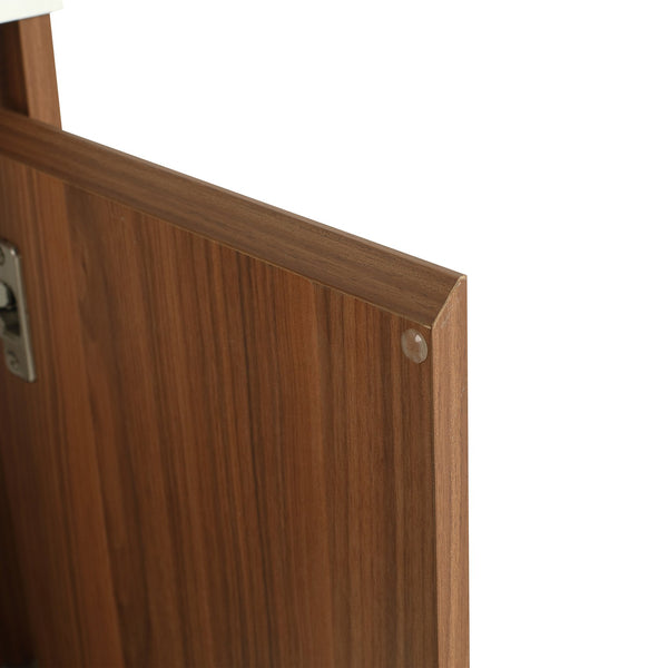 English Elm 30 Resin Sink Vanity with Soft-Close Doors, Floating Mount Design, Durable Scratch & Water-Resistant Finish Walnut W999P228750
