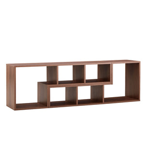 English Elm 2 Piece Modular L-shaped Tv Console Open Shelf Bookcase for Modern Living Rooms W3875P397178
