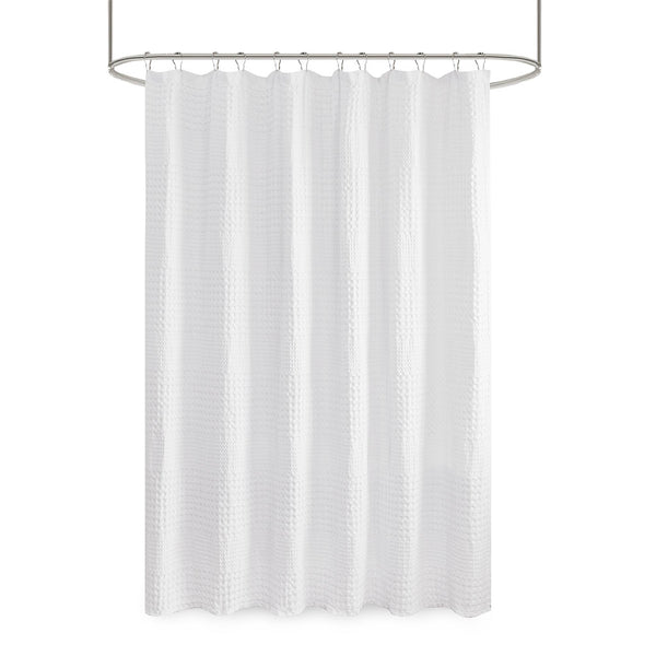 JLA Home Madison Park - Super Waffle Cotton Shower Curtain 72x72 — 100% Cotton Waffle Weave, Spa-Drape, Machine Washable, Elegant MP70-6824A