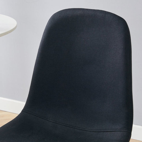 English Elm Table And Chair Set - Modern 49.6" Tempered Glass Dining Table With 4 Comfortable Black Linen Chairs W1151S03515-GIGA