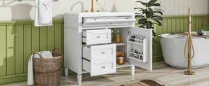 English Elm 36'' Modern Bathroom Vanity With Ceramic Sink, Soft-Close Drawers, Ample Storage & Elegant Design N710P230246K