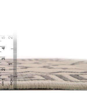 Unique Loom Outdoor Trellis Stars Machine Made Geometric Rug Gray, Silver 6' 1" x 6' 1"