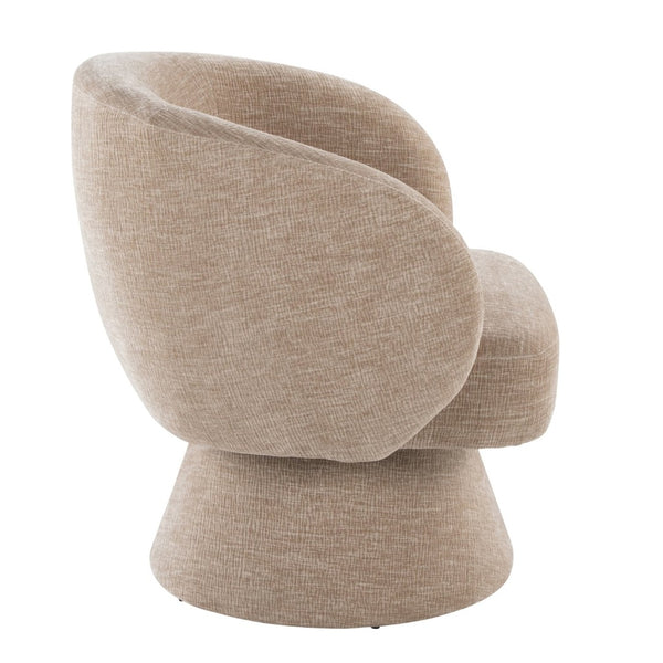 English Elm Swivel Accent Chair Silver Velvet Seat Gold X Pedestal Base Glam Living Room Light Brown B202P471333