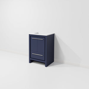 English Elm Navy Bath Vanity 24" W X 20" D With Cultured Marble Top – Elegant Storage Solution For Any Bathroom B2731P259249