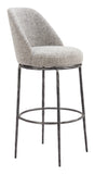 Nordhavn Swivel Barstool Gray 110273 Zuo Modern