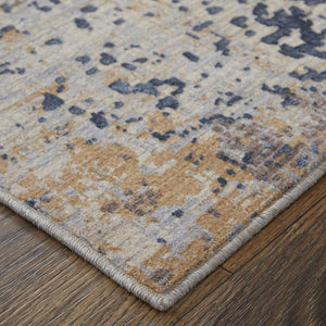 Feizy Rugs Pryor High-low Pile Abstract Rug – Luxurious Machine-made Polyester & Viscose For Modern Spaces Blue,Tan,Brown Polyester,Viscose Pry39ngfblumlth98