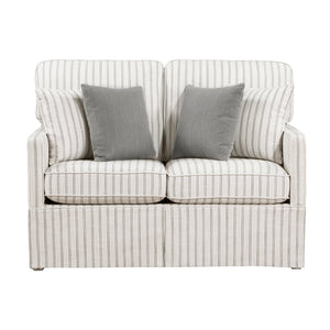 English Elm Classic Striped Sofa and Loveseat Set with Pocket Coil Cushions for Living Rooms B011S01552