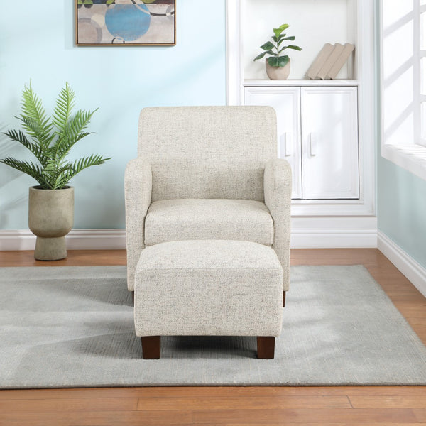 OSP Home Furnishings Aiden Chair & Ottoman Quartz