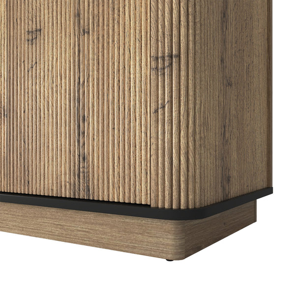 English Elm Multi-Functional Mdf Sideboard - Stylish Storage For Tvs & Tableware, Compact Design, Easy Assembly W3226P279083