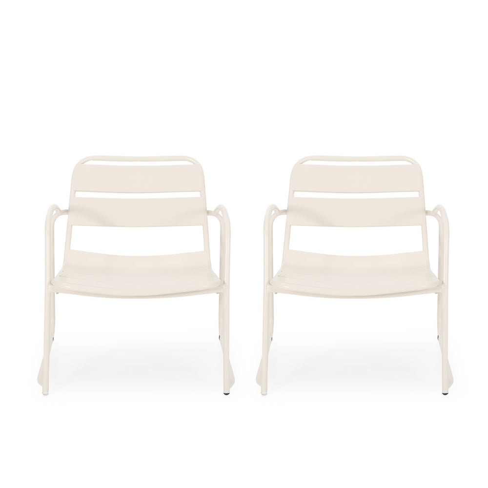 English Elm Christopher Knight Home® - CONRAD Chair with Sleek Iron Frame, Comfortable Curved Seat, Durable Outdoor/Indoor Accent Seating Matte White 65197.00WHI