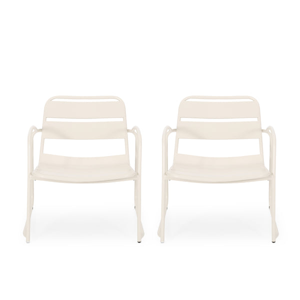 English Elm Christopher Knight Home® - CONRAD Chair with Sleek Iron Frame, Comfortable Curved Seat, Durable Outdoor/Indoor Accent Seating Matte White 65197.00WHI