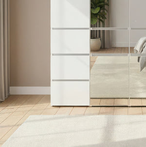 English Elm Elise Modular Wood Closet System with Mirror — White Melamine Walk-In Organizer, Durable Storage and Easy Assembly B040S00124