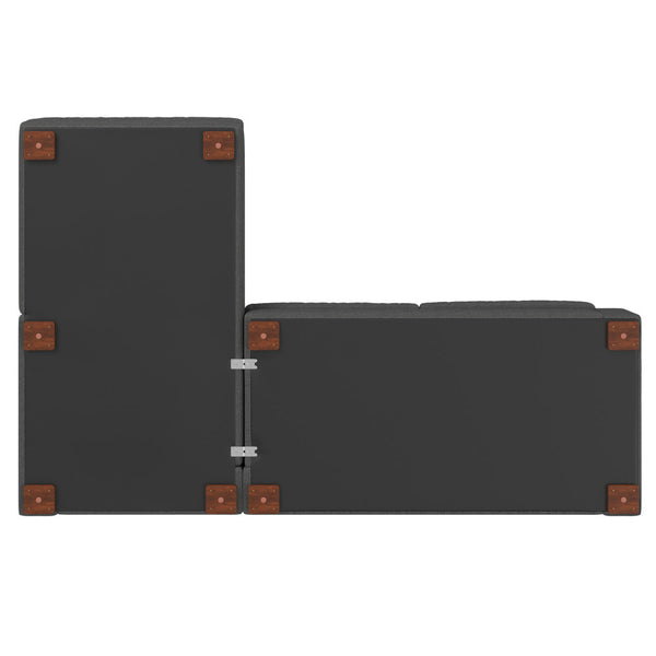 English Elm Charlie Deep Seater Left Sectional Sofa with Extra-Wide Chaise, Eco Performance Fabric, 122" Oversized Lounge Gray B136P199284