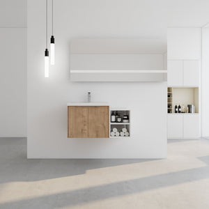 English Elm 36 Inch Modern Bathroom Vanity With Soft Close Doors, Resin Sink & Stylish Storage Solutions W999S00182