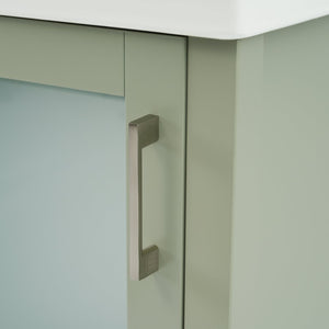 English Elm 20-Inch modern bathroom vanity with ceramic sink, soft-close door and ample storage for small spaces Green WF324691AAF