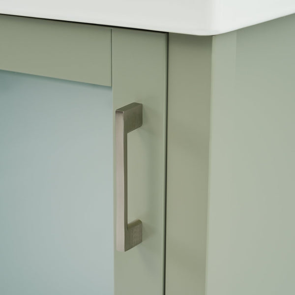 English Elm 20-Inch modern bathroom vanity with ceramic sink, soft-close door and ample storage for small spaces Green WF324691AAF