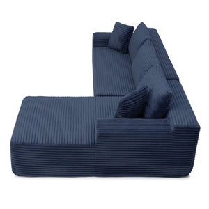 English Elm 105'' Modular Cloud Sectional Corduroy Deep Seat L-shape Couch for Living Room W1117S00414
