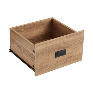 English Elm 5 Drawer Dresser with Sliding Barn Door — Farmhouse Modern MDF Chest with Metal Handle, Adjustable Shelves, Spacious Top Oak W2275P206614