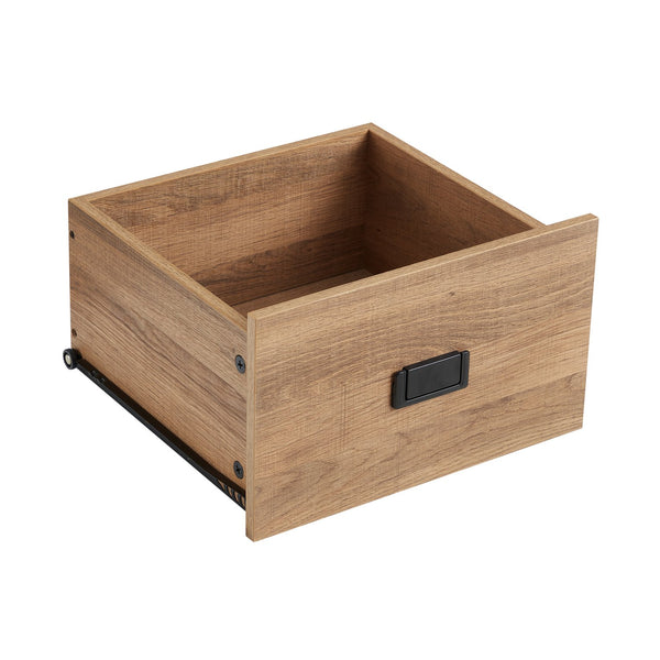 English Elm 5 Drawer Dresser with Sliding Barn Door — Farmhouse Modern MDF Chest with Metal Handle, Adjustable Shelves, Spacious Top Oak W2275P206614