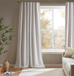 English Elm 2-pk Blackout Curtain Panels Quilted Thermal Noise Reducing Bedroom Privacy Drapes White B035P496615