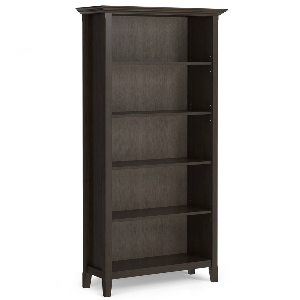 English Elm Amherst 36-Inch Solid Pine 5-Shelf Bookcase In Hickory Brown - Rustic Charm For Any Space B136P238613