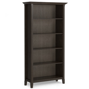English Elm Amherst 36-Inch Solid Pine 5-Shelf Bookcase In Hickory Brown - Rustic Charm For Any Space B136P238613