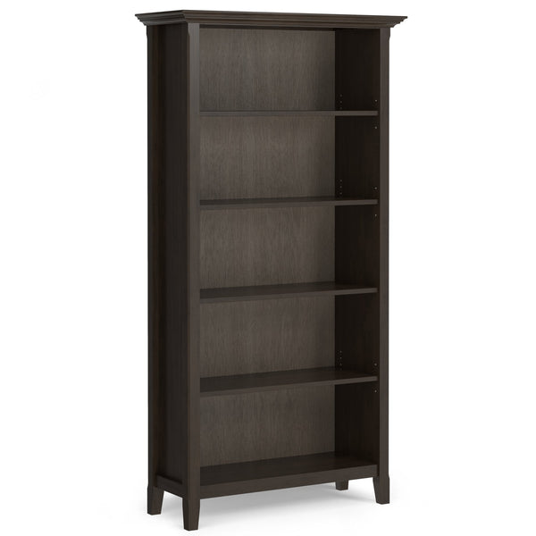English Elm Amherst 36-Inch Solid Pine 5-Shelf Bookcase In Hickory Brown - Rustic Charm For Any Space B136P238613