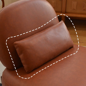 English Elm Cute Faux Leather Armless Accent Chair Solid Wood Legs Cushioned Seat Modern Brown W2105P440978