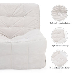 English Elm Bean Bean Bag Chair for Adults with Ottoman Filled with High-Density Memory Foam for Superior Comfort and Support Beige T3623P408789