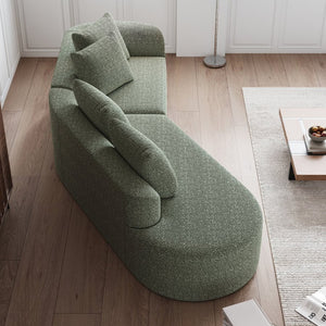 English Elm Modern Oversized Sectional Sofa - 112-Inch Chenille Cloud Couch With 4 Pillows For Ultimate Comfort P1 W834P323321-GIGA