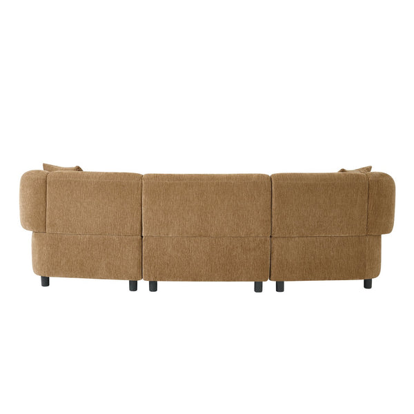 English Elm Christopher Knight Home® - 98.5" Curved Contemporary 3-Seater Sofa with Boucle Upholstery, Plush Foam Comfort and Solid Wood Frame Mocha N767P333660M
