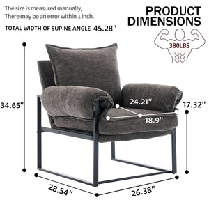 English Elm Adjustable ergonomic recliner chair with 6-position 90°–180° support for lumbar comfort and versatile use Gray W2311P357153