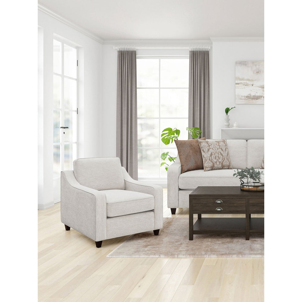 English Elm Mahaffey Beige Upholstered Chair with Sloped Track Arms, Textured Chenille Comfort for Living Rooms B062P340751