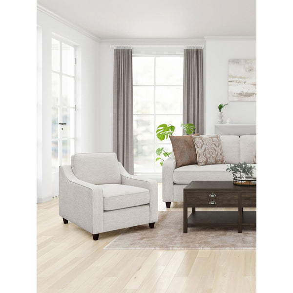 English Elm Mahaffey Beige Upholstered Chair with Sloped Track Arms, Textured Chenille Comfort for Living Rooms B062P340751