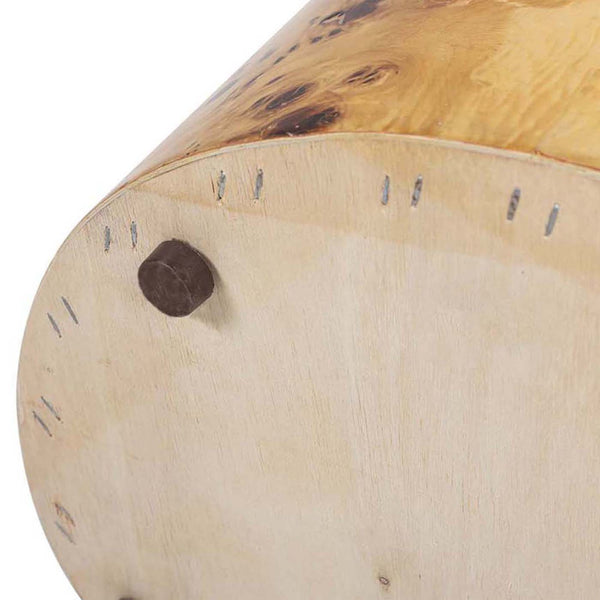 English Elm Jennifer Taylor Home - Nebula Burl Wood 22" Accent Pillar Side Table in Warm Natural Brown — Unique Grain, Durable Plinth B2719P405638