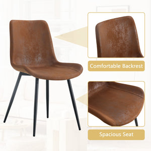 English Elm Table Set Oval Tempered Glass Top with Six Brown Fabric Chairs for Modern Dining W1151S04752