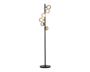 Sunpan MISTY Sculptural Floor Lamp with Opal Glass Globes & Brass Accents for Modern Ambient Lighting 106799