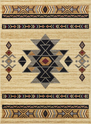 English Elm Tribes Cream Southwest Area Rug 2 Ft. X 3 Ft. – Durable, Stain-Resistant, Kid & Pet Friendly! B186P181003-GIGA