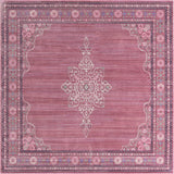 Unique Loom Austin D'Amore Machine Made Floral Rug Pink, Beige/Gray/Maroon/Purple 8' 0" x 8' 0"
