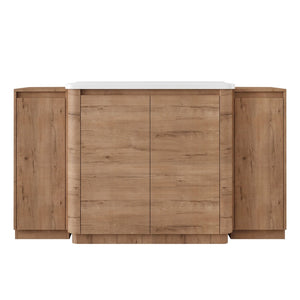 English Elm 60" Freestanding Double Sink Bathroom Vanity with Soft-close Doors and Three Drawers W999S00514
