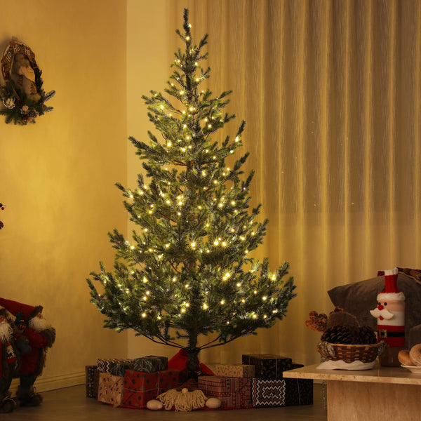 English Elm Homcom 6Ft Prelit Cedar Christmas Tree With Dual-Color Leds, Easy Assembly & 1933 Tips For Festive Cheer W2225P249693