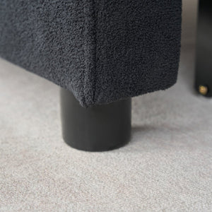 English Elm (old: W3163p269700) Convertible Chenille Sleeper Loveseat with Queen Pullout and Rolling Casters Black W3163S00100