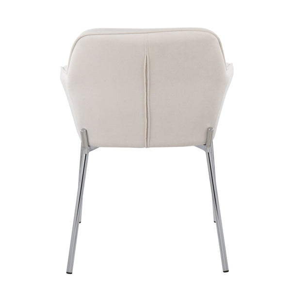 English Elm Daniella Stylish Contemporary Dining Chair with Cushioned Bucket Seat and Gold Metal Legs, Set of 2 Cream B202S01345